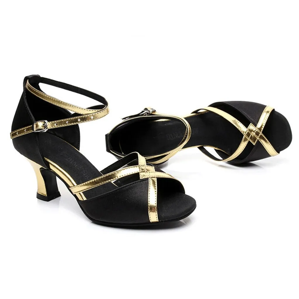 Женские сандалии с квадратным каблуком танцевальные туфли для