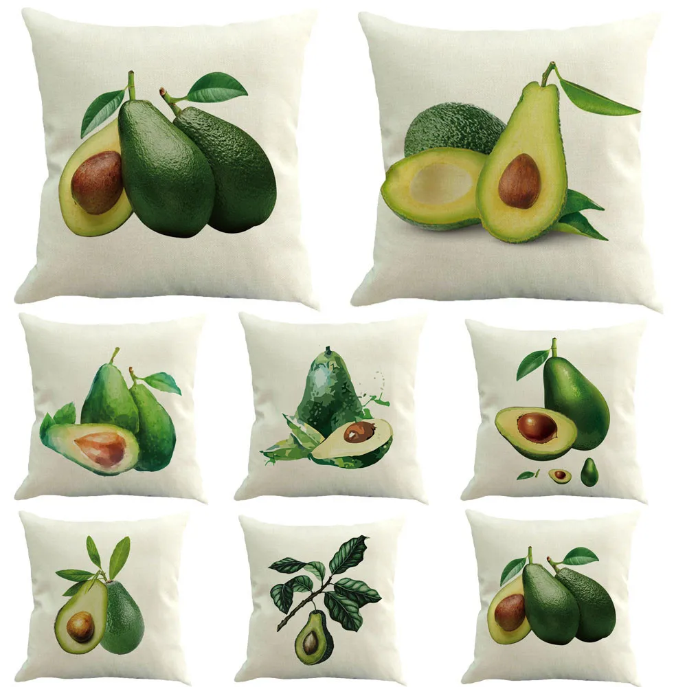 Авокадо печати хлопок лен белая наволочка 1 шт. кровать сиденье гостиная З низкая