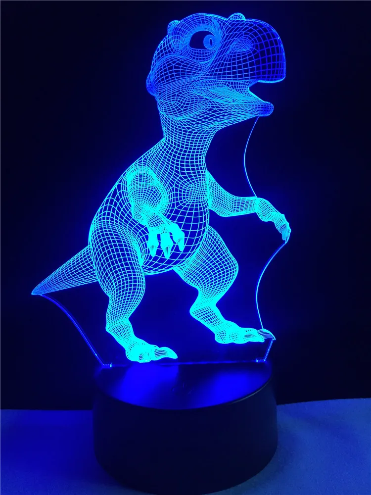 3d-лампа в виде животного динозавра мир Юрского периода многоцветный