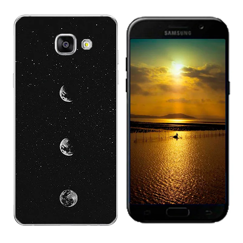 Case for Samsung Galaxy A7 2017 Soft Silicone Back Cover Girl Cat Printing A720F A720 Capa Fundas A 7 |