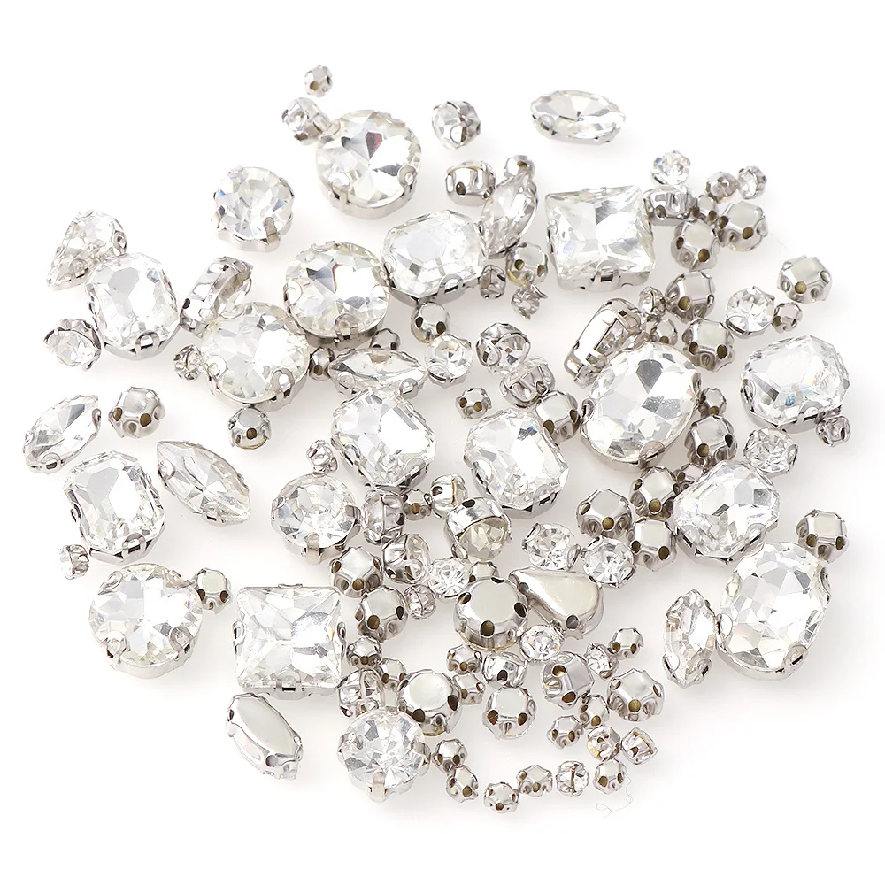 110 шт./компл. сделай сам смешанные формы серебряные крабы красивые стеклянные