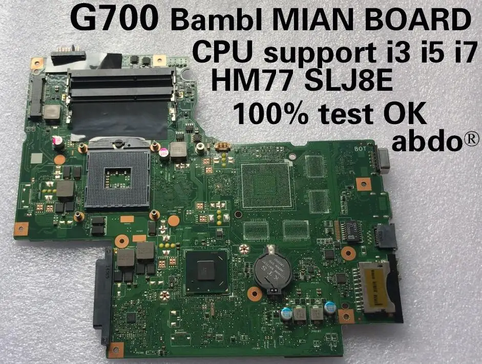 Материнская плата BAMBI REV 2,1 Для lenovo G700, материнская плата для ноутбука PGA988B HM76 DDR3, тестовая работа