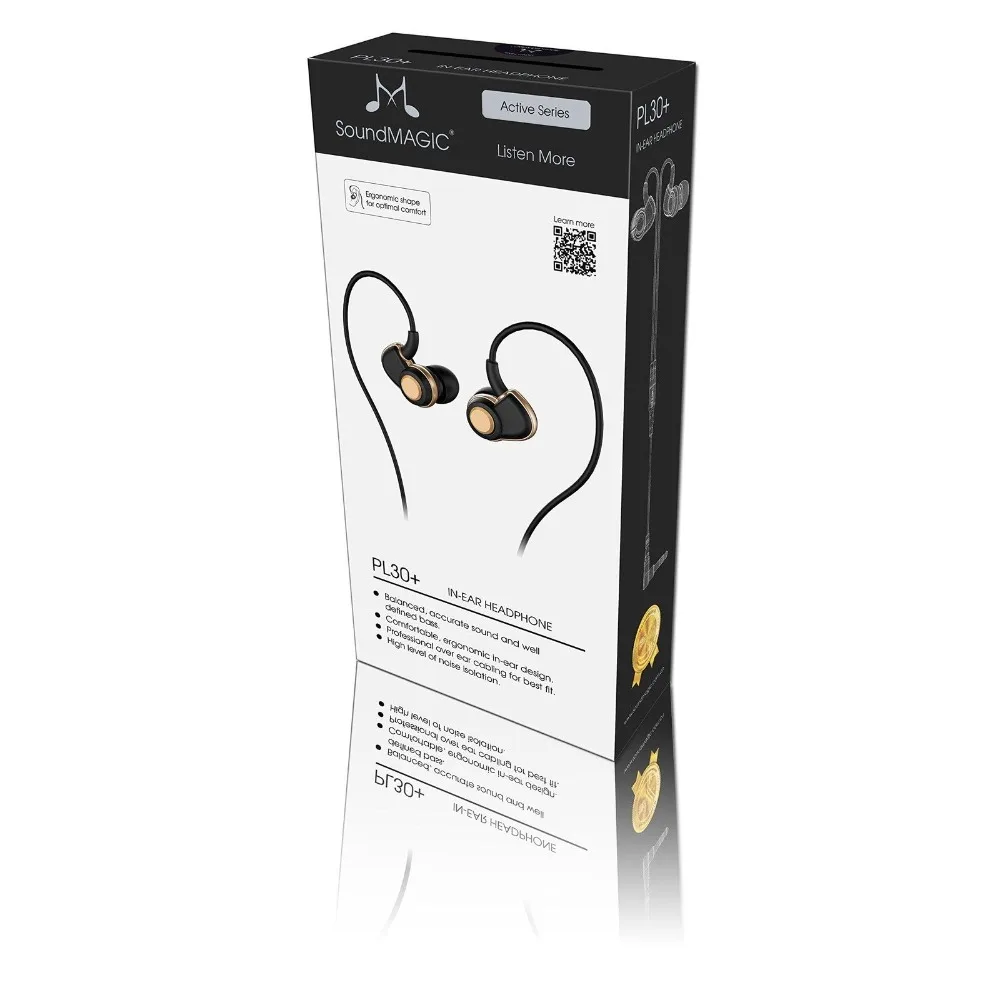 SoundMAGIC PL30+ IEM наушники спортивные в ухо стерео Hi-Fi наушники с термоусадочным ушным вкладышем обновленная версия PL30