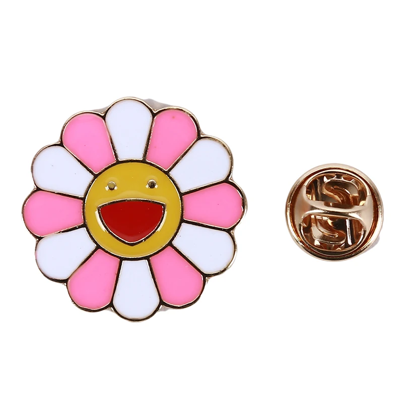 Значки для одежды брошь в форме подсолнечника с каплями масла металлические