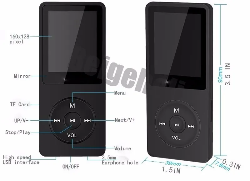 MP3-плееры ruizu x02 8 г/16 г с 1.8 дюймов Экран мини плеер может играть 100 часа с FM, электронная книга, часы, данные mp3