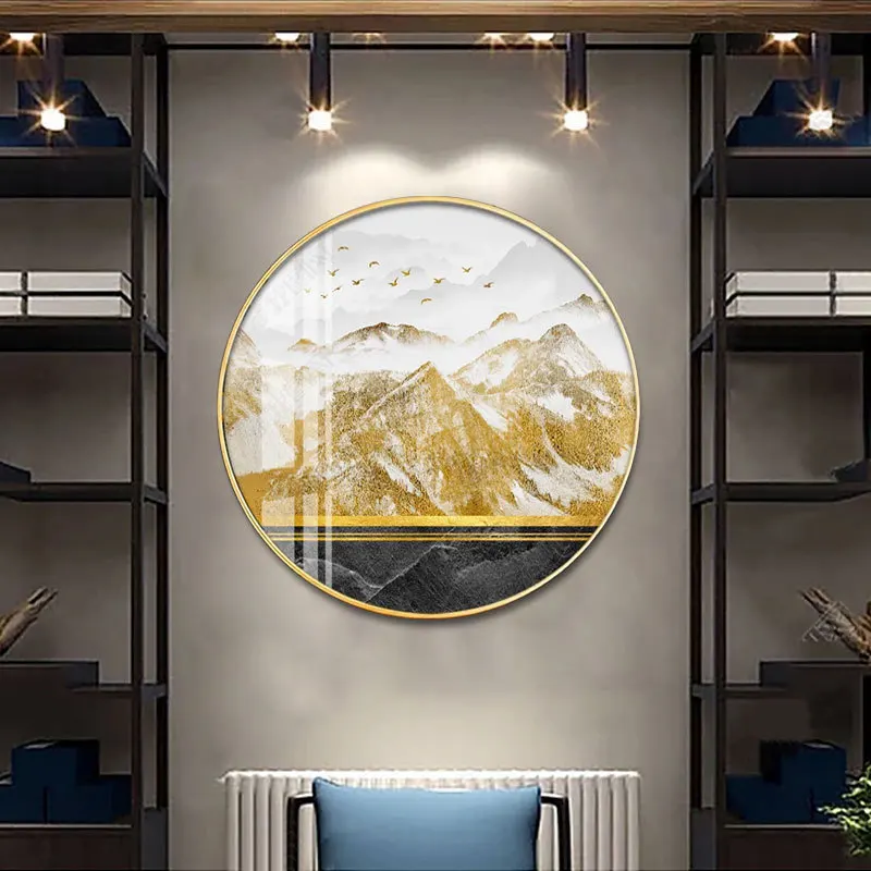 Crystal Mountain peak bird frame living room decorative painting luxury modern Nordic abstract paintings Entrance mural | Дом и сад