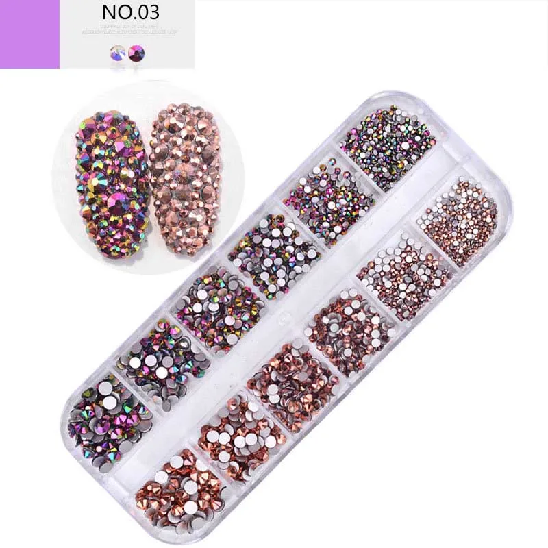 3 Mix colors AB с коробкой! 1400 шт./кор. DMC Горячая фиксация стразы с прямой основой камень одежда с украшением в виде кристаллов Стекло Материал смешанные Размеры 3D камни - Цвет: 3