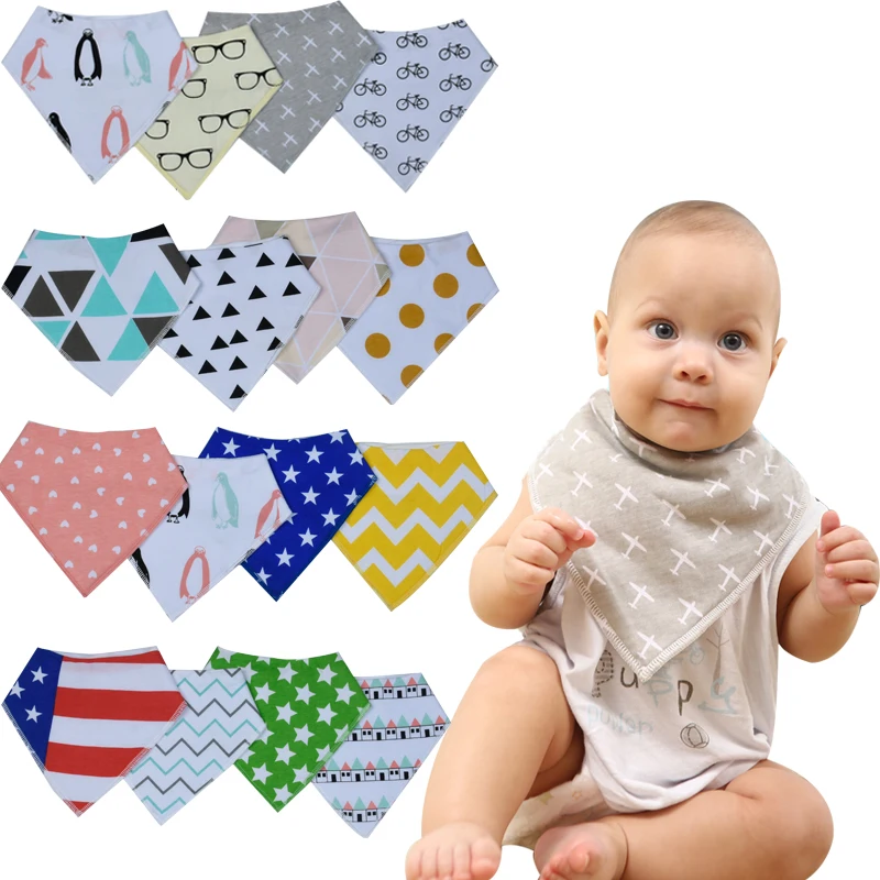 12 шт./лот предназначен для маленьких мальчиков и девочек слюнявчик 100% хлопок