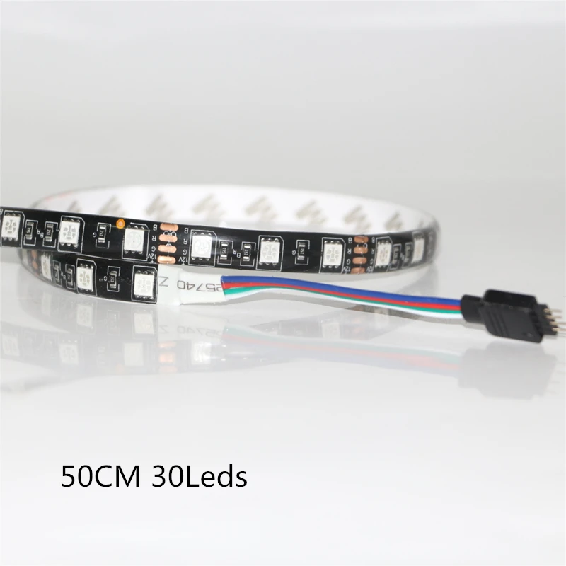 0,5 м/1 м/2 м двойная черная печатная плата 5050SMD Fexible RGB Светодиодная лента светильник 12 в водонепроницаемый 30 светодиодный s/60 Светодиодный s/120 светодиодный s светодиодный RGB лента