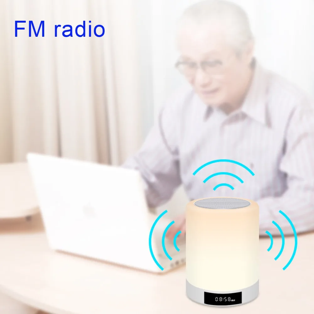 Bluetooth колонка сенсорный светильник Ник светодиодный RGB динамик часы FM радио 4 2