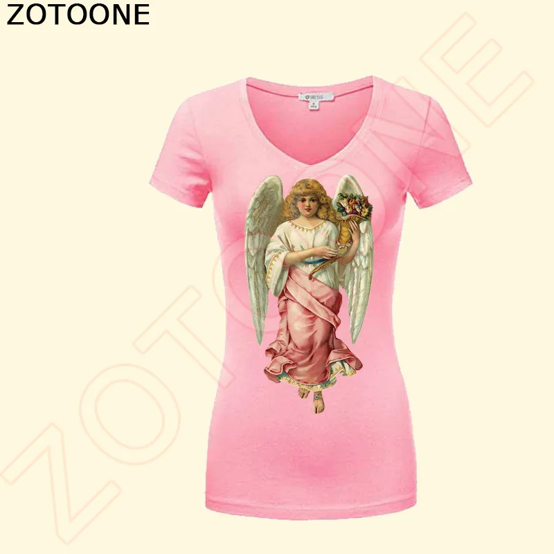 ZOTOONE Religion пластыри ангела утюжок для переноса цветов одежда футболка девочек