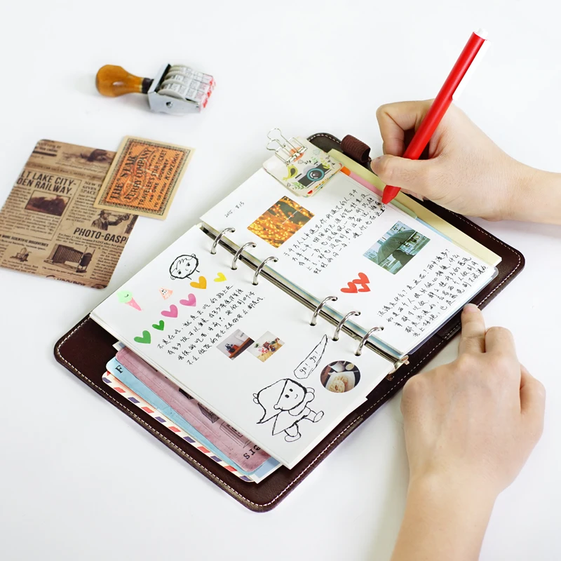 Портативный кожаный блокнот Macaron портативный многофункциональный для бизнеса