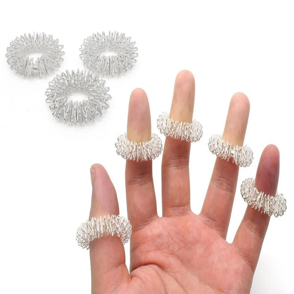 2 вида цветов палец массажное кольцо Акупунктура здравоохранения массажер для