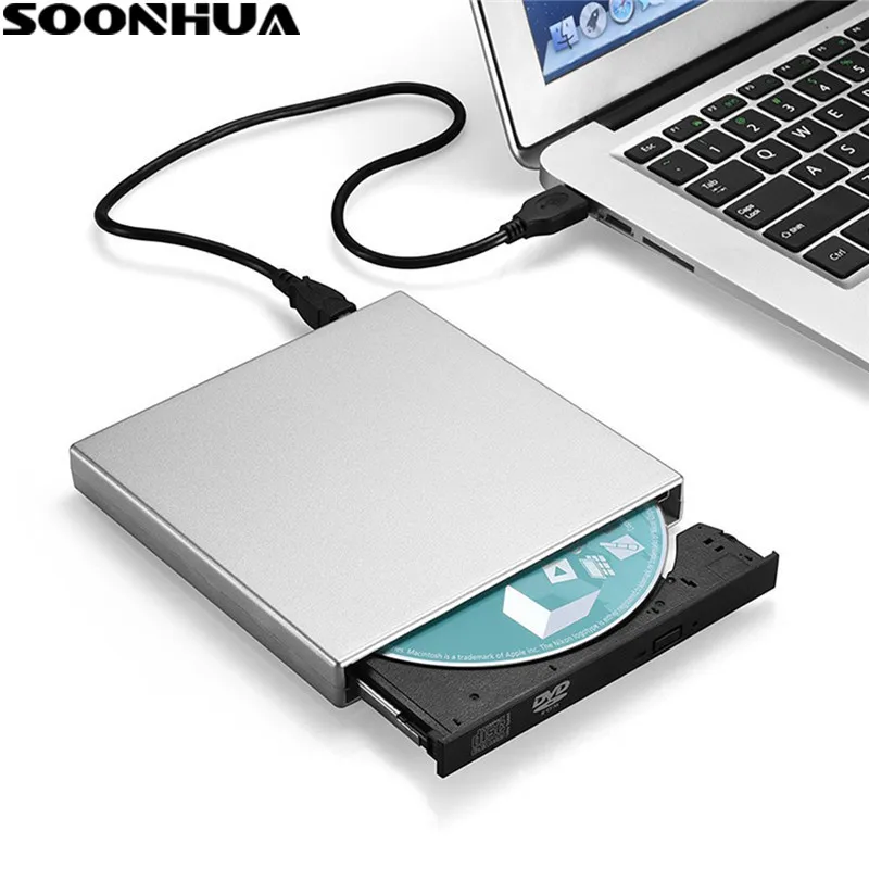 SOONHUA USB 2 0 портативный ультра тонкий внешний слот в DVD RW CD ROM проигрыватель привод