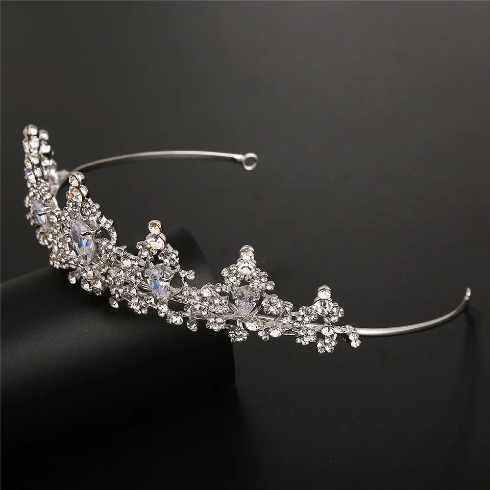 

zircons crystal crown for brides princess royal tiara bridal wedding hair accessories