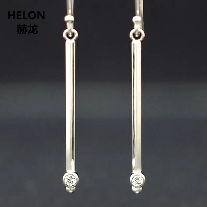 0.04ct SI/H Полностью ограненные серьги с натуральными бриллиантами, однотонные женские серьги из белого золота 14 к, ювелирные украшения для помолвки, розовое желтое золото