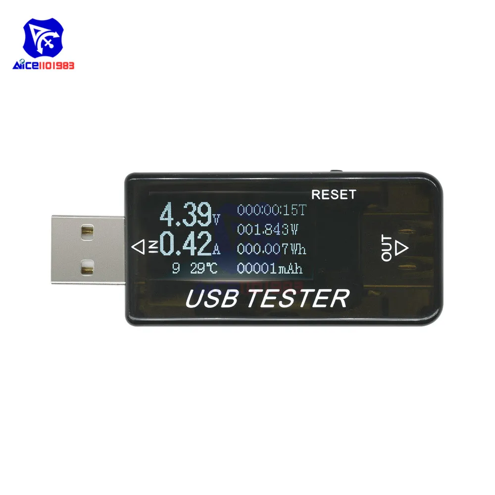 Черный 8-в-1 QC2.0 QC3.0 4-30 Ватт Электрический Мощность USB Ёмкость Напряжение тестер Измеритель величины тока монитор вольтметр Амперметр - Цвет: Черный