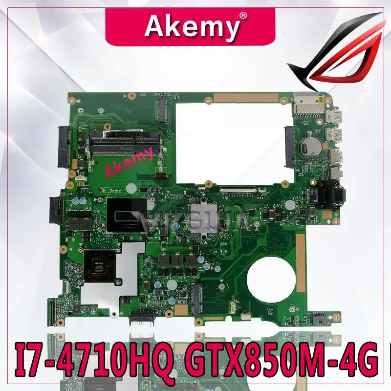 Akemy N751JK материнская плата для ноутбука For Asus N751J N751 тест оригинальная I7 4710HQ GTX850M 4G