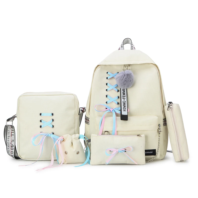 Модный рюкзак для девочек 5 шт./компл. школьный девочек-подростков | Багаж и сумки