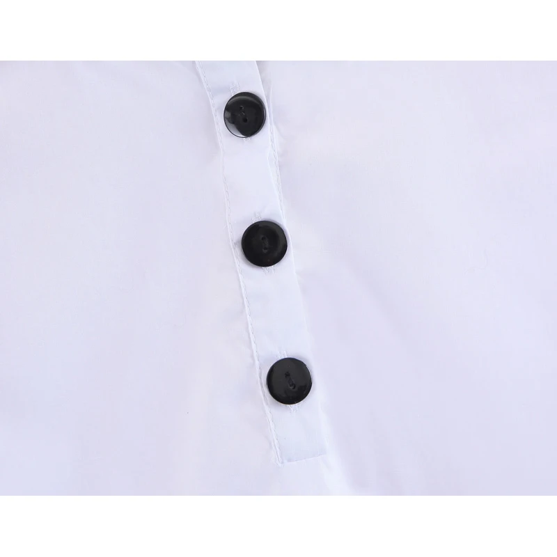 Leo Grand women casual white blouses turtleneck long sleeves shirts buttons design oversized tops blusas 913018 |