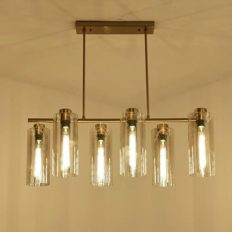 E27 Lustre стеклянная лампа современный дизайн люстра для гостиной кухни столовой