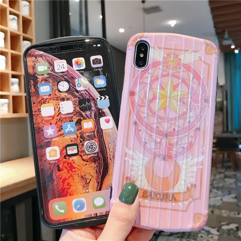 Для iphone XS max XR X милый мягкий чехол Sailor Moon + стеклянная пленка для экрана 8 plus 7 Plus 6 S