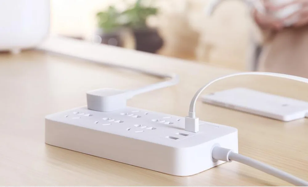 Оригинальная Xiaomi Mi розетка питания с 3 USB 5 V 2.1A расширение быстрой зарядки 6 розеток с защитной дверью