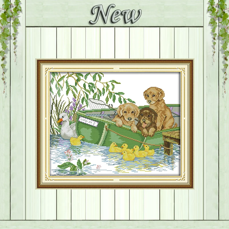 Набор для вышивания крестиком три щенка узоры в стиле &quotсделай сам&quot DMC 11CT 14CT -