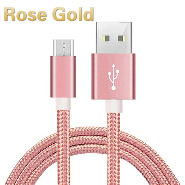 Rose Gold USB Micro Usb кабель для samsung 0,25 м 1 м 1,5 м 2 м 3 м Быстрая зарядка данных плетеный шнур Microusb зарядное устройство Android кабели для мобильных телефонов - Цвет: Rose Gold