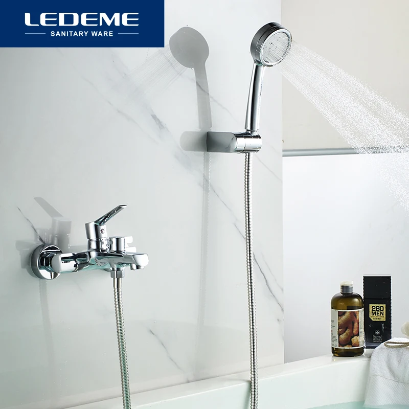 LEDEME Смесители для ванной мульти воды на выходе Душ латунь хром Настенный
