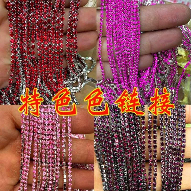 Стеклянные Стразы SS6 SS8 SS10 SS12 серебряная цепочка коготь для чашек плотные