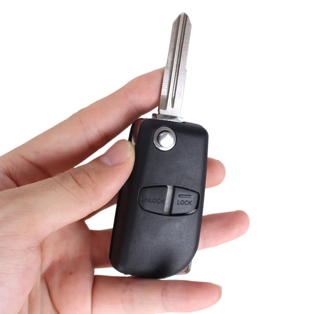 KEYYOU пульт дистанционного ключа автомобиля чехол Брелок для MITSUBISHI Pajero Lancer Outlander Grandis Shogun Montero Triton 2 кнопки левый паз