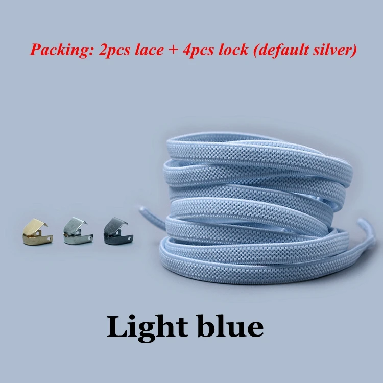 Light blue 1 пара шнурков без галстука плоские эластичные шнурки для обуви для детей и взрослых кроссовки шнурки быстро ленивые Ботинки со шнурками - Цвет: Light blue