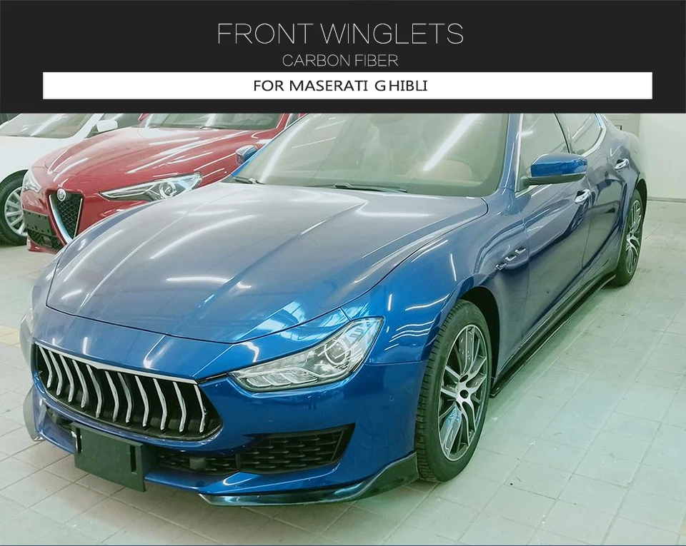 Углеродное волокно для Maserati Ghibli база седан передний бампер для губ разветвители