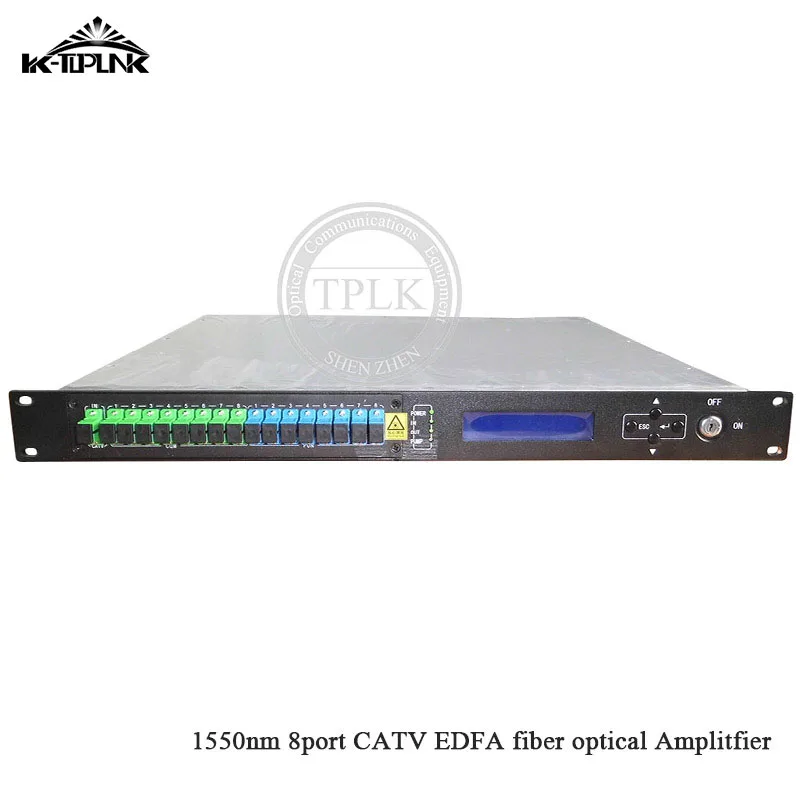 Горячая 1U 1550nm 8port* 21dbm CATV EDFA 1550nm, без WDM sc/apc, sc/upc высокомощный оптоволоконный усилитель настраиваемый