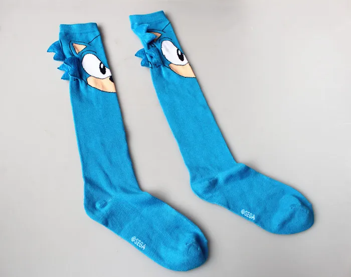 1 пар/лот личность пара носки Sonic зубная щётка мультфильм коттоновые Прошито
