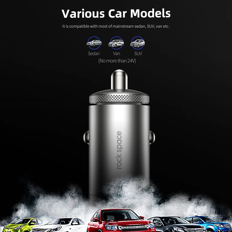 ROCK QC4.0 автомобильное зарядное устройство 30 Вт USB-C PD QC3.0 30 Вт 5A быстрое зарядное устройство с ремнем два порта usb мини автомобильный телефон зарядное устройство FCP AFC