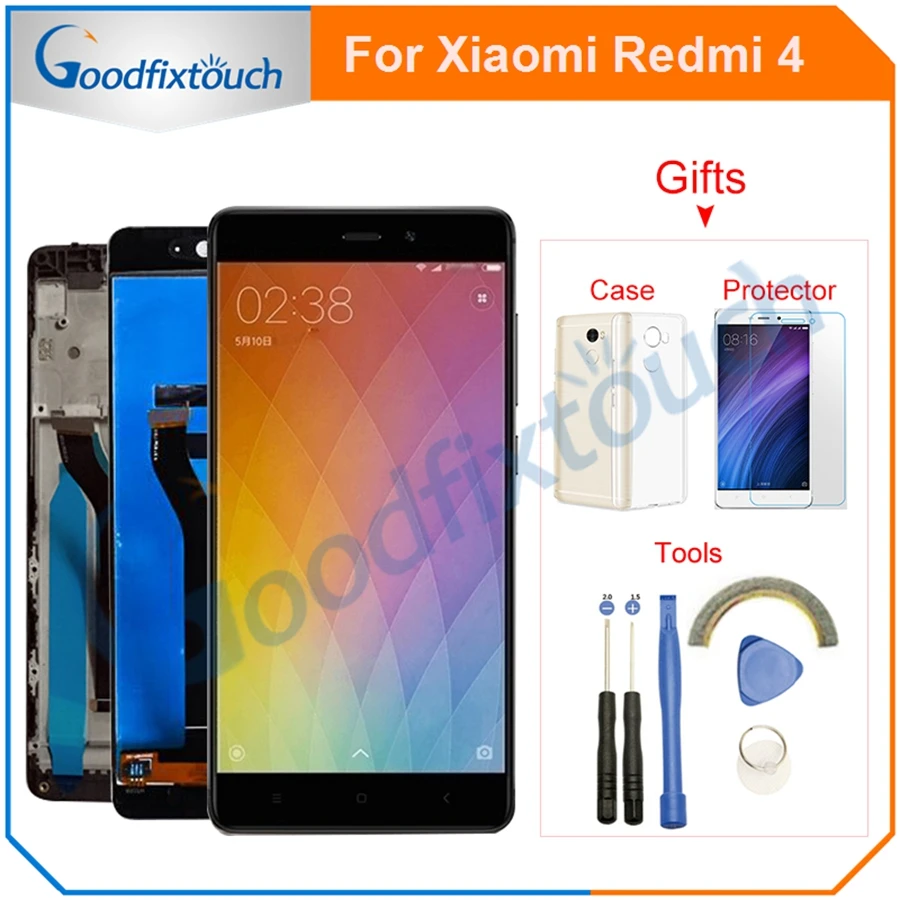 Для Xiaomi Redmi 4 ЖК-дисплей с кодирующий преобразователь сенсорного экрана в сборе
