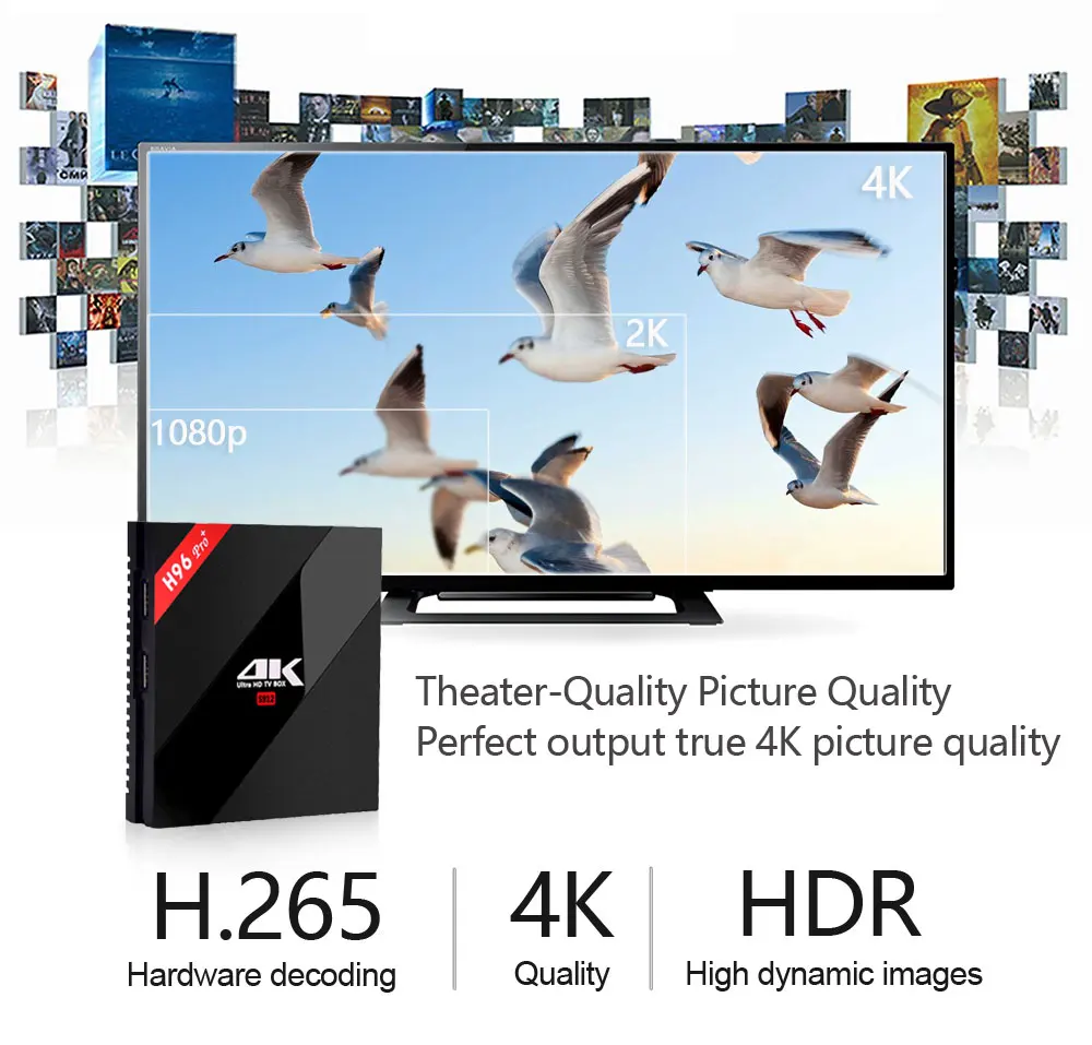 H96 Max Plus Смарт ТВ коробка 3 GB/16 GB/32 GB Amlogic S912 Octa Core android 7,1 ТВ коробка 2,4 г/5,8 ГГц Wi-Fi, BT4.1 4 K Декодер каналов кабельного телевидения