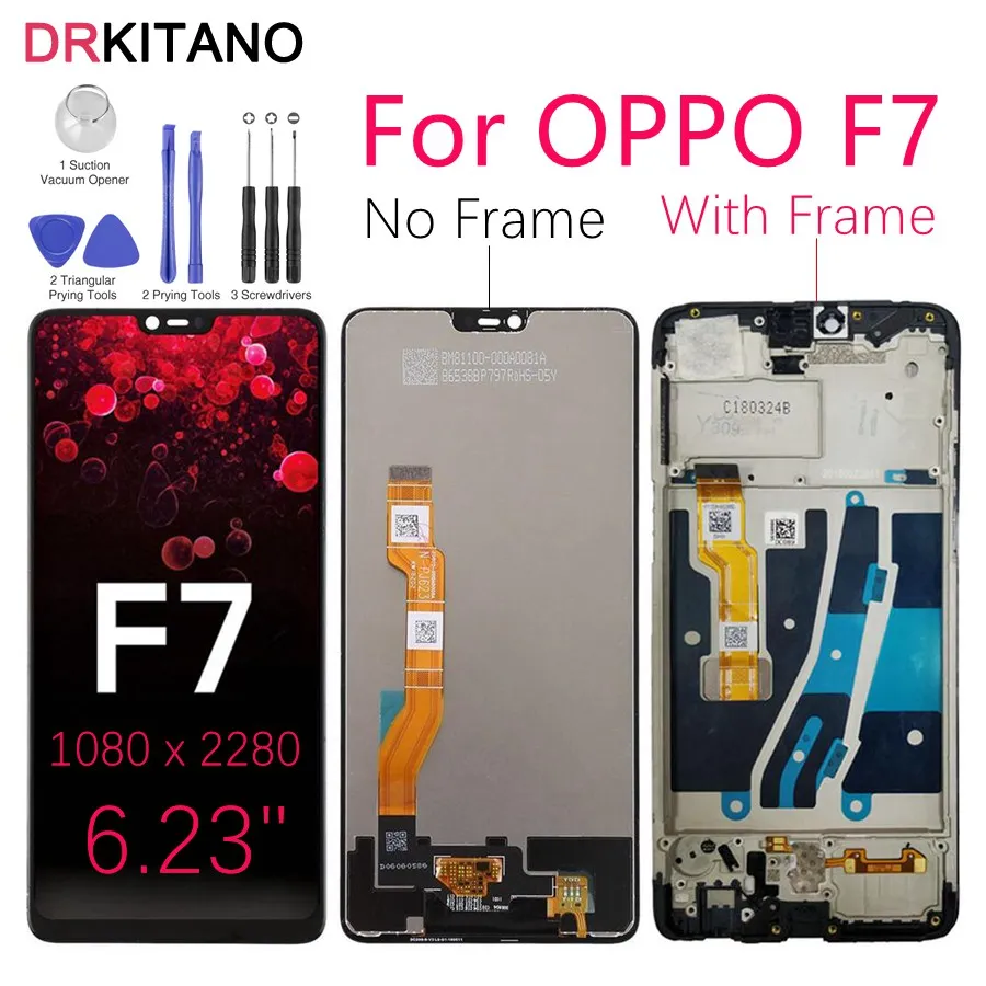 Для Oppo F7 ЖК-дисплей с сенсорным экраном дигитайзер сборка для OPPO F7 lcd с рамкой экран Запасные части