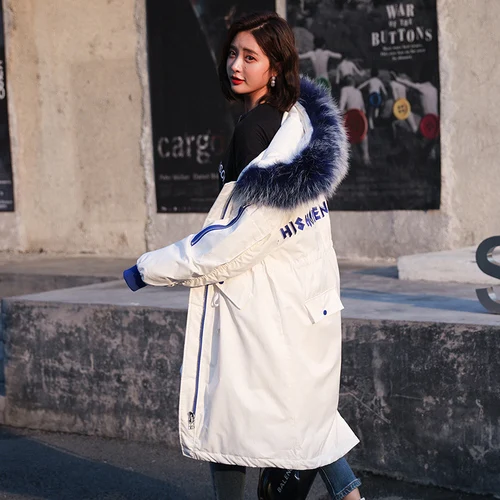 ZQLZ Winter Coat Women Plus Size Casual Hooded Big Fur Loose Cotton Pedded Jacket Femme Thick Snow Wear Ladies Parka Overcoat | Женская
