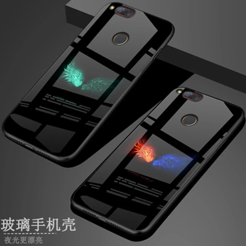 5.2&quot Luminous Tempered Glass Case For Nubia Z17mini NX569J cover shell Z17 mini Cases NubiaZ17 |