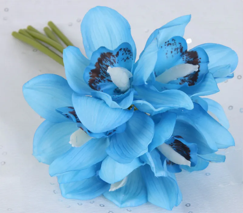 Искусственная Орхидея Cymbidium 6 цветов на ощупь|Искусственные и сухие цветы| |