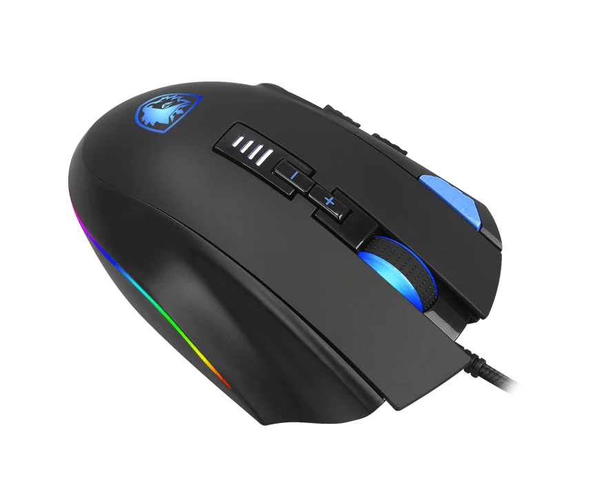 SADES S12 Axe игровая мышь Проводная 12 кнопок оптическая RGB Подсветка мышь для FPS& MOBA геймеров