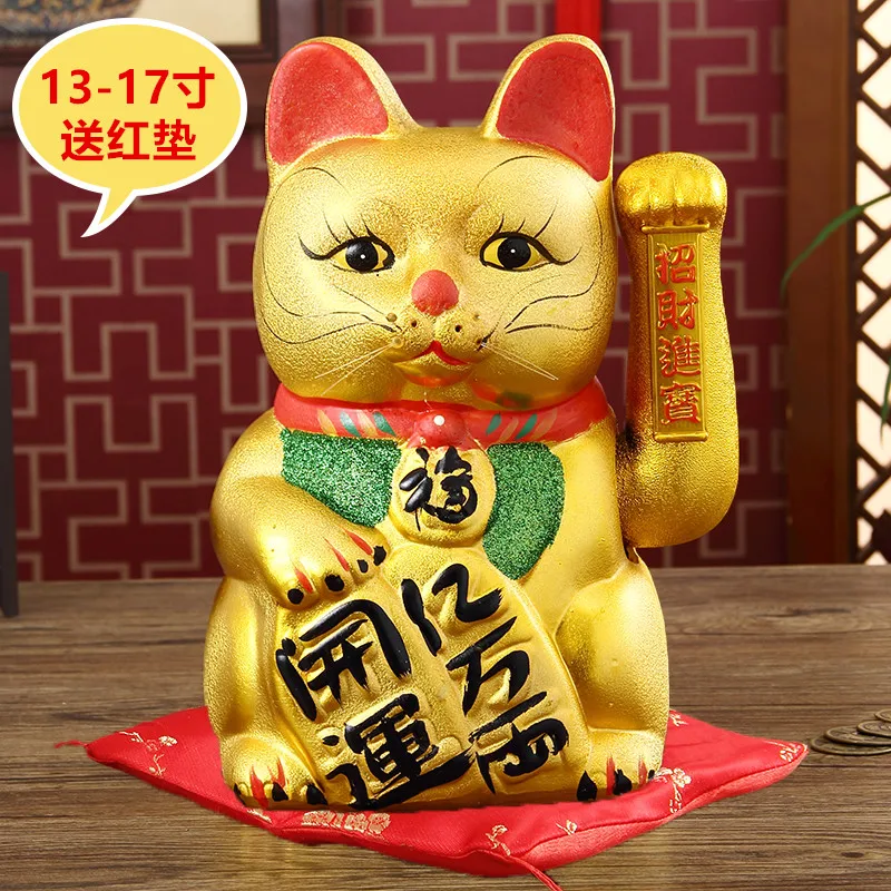 

Ceramic golden cat electric hand ornaments opened Lucky Cat 7-17 large gift store opening