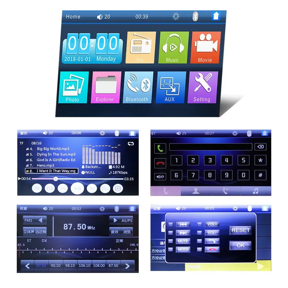 Автомагнитола 2 Din автомагнитола Coche Bluetooth Hd 7 &quotсенсорный экран 2din стерео Oto Teypleri