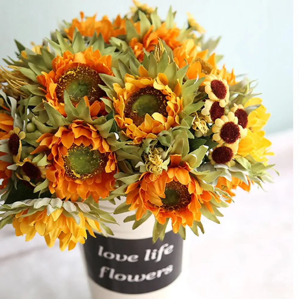Искусственные Подсолнухи искусственные цветы невесты для домашнего свадебного