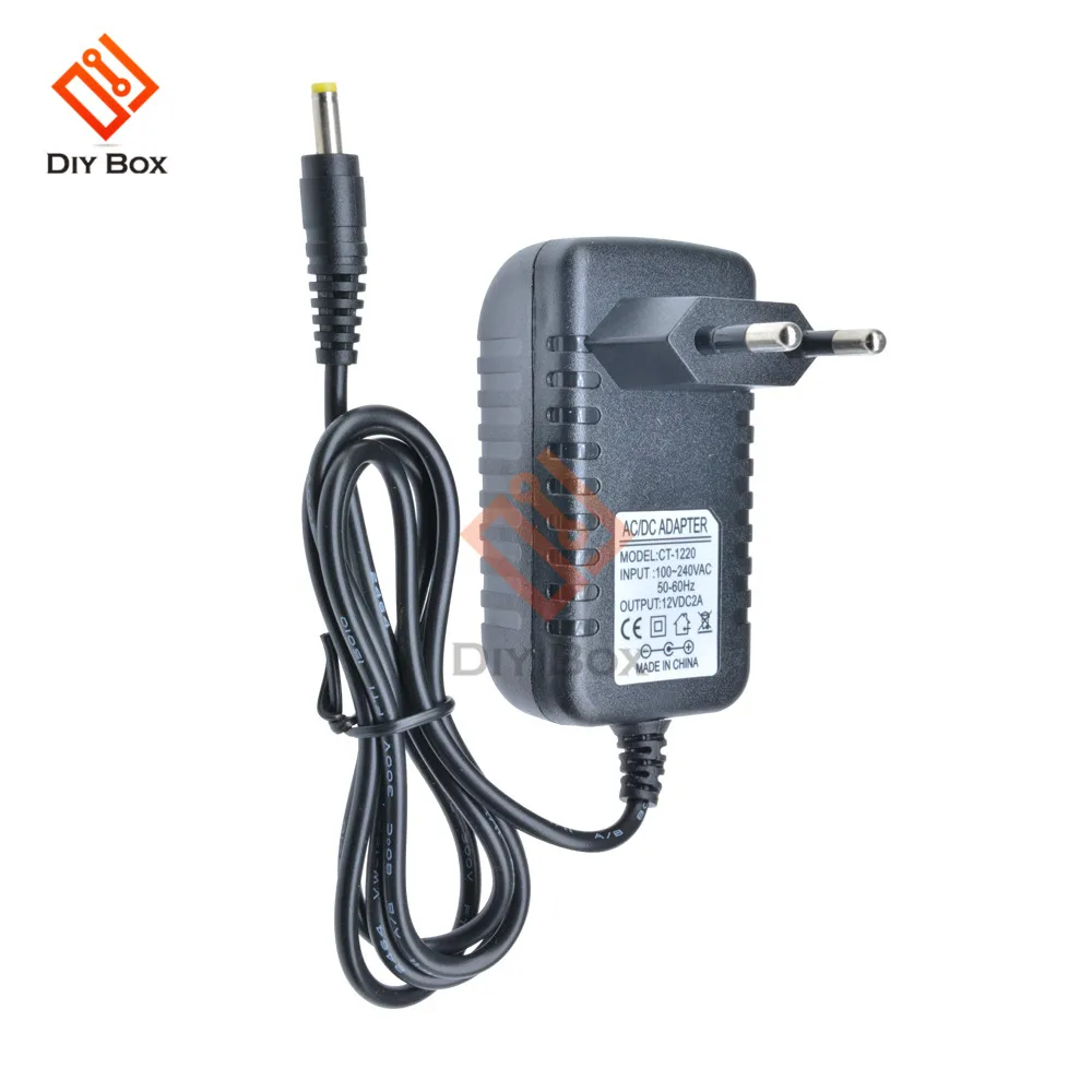 EU Plug Power Adapter Supply Converter AC 100-240V to DC 12V 2A LED Light 50-60Hz CT-1220