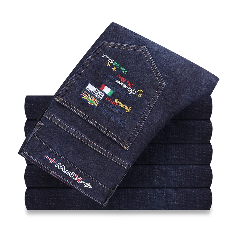 Мужские классические джинсы Kenty Shark повседневные тонкие большого размера 30-42 2019 |