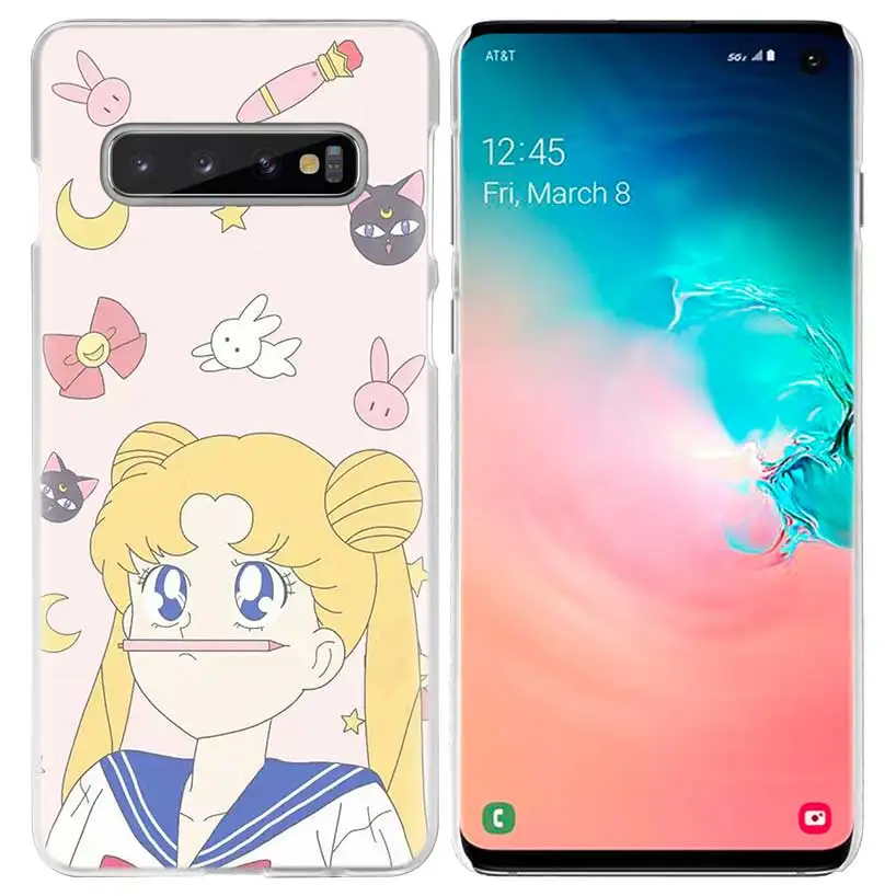 Чехол с принтом "Сейлор Мун" для samsung Galaxy S10 5G S10e S9 S8 M30 M20 M10 J4 J6 плюс J8 Note 8 9 прозрачный жесткий чехол для телефона с рисунком из аниме для девочек